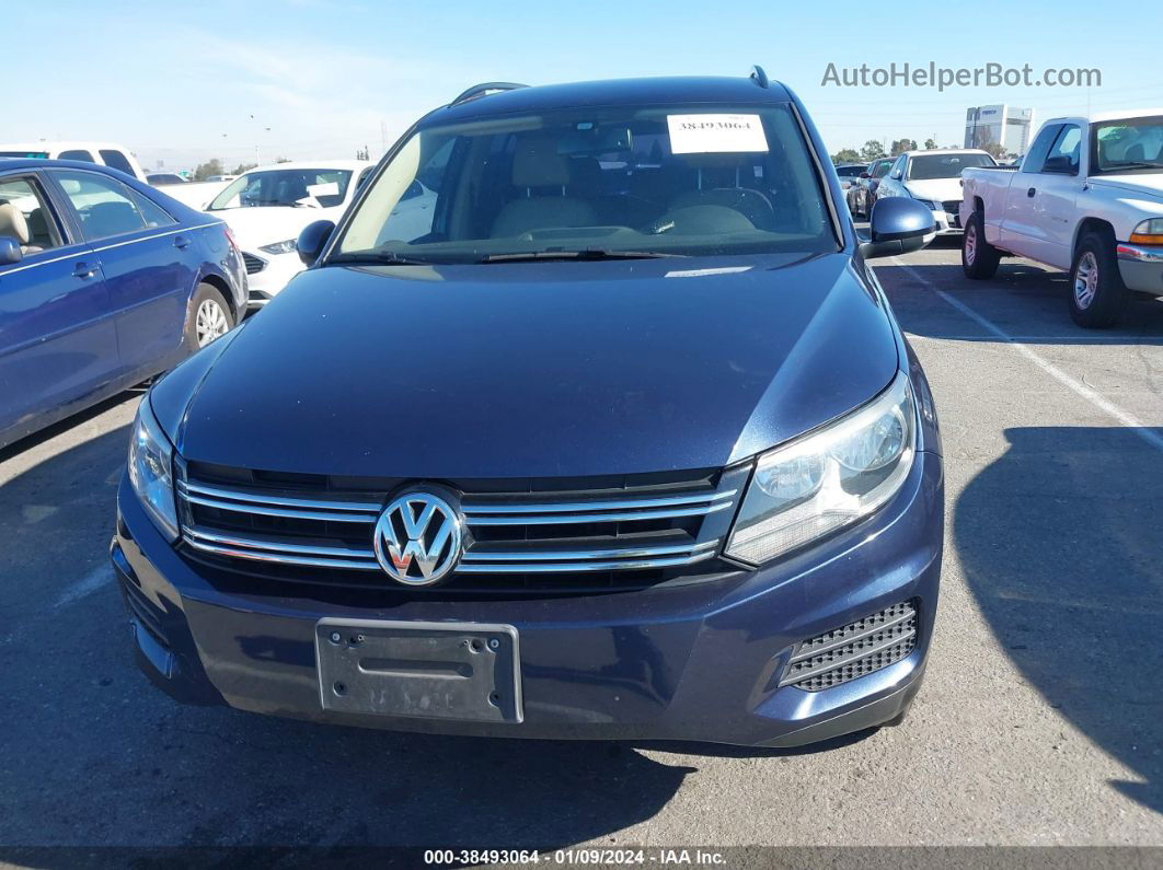 2016 Volkswagen Tiguan S Dark Blue vin: WVGAV7AX1GW558453