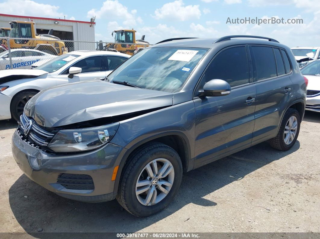 2016 Volkswagen Tiguan S Gray vin: WVGAV7AX1GW609045