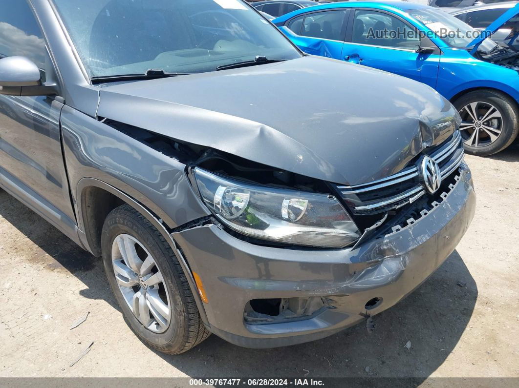 2016 Volkswagen Tiguan S Gray vin: WVGAV7AX1GW609045