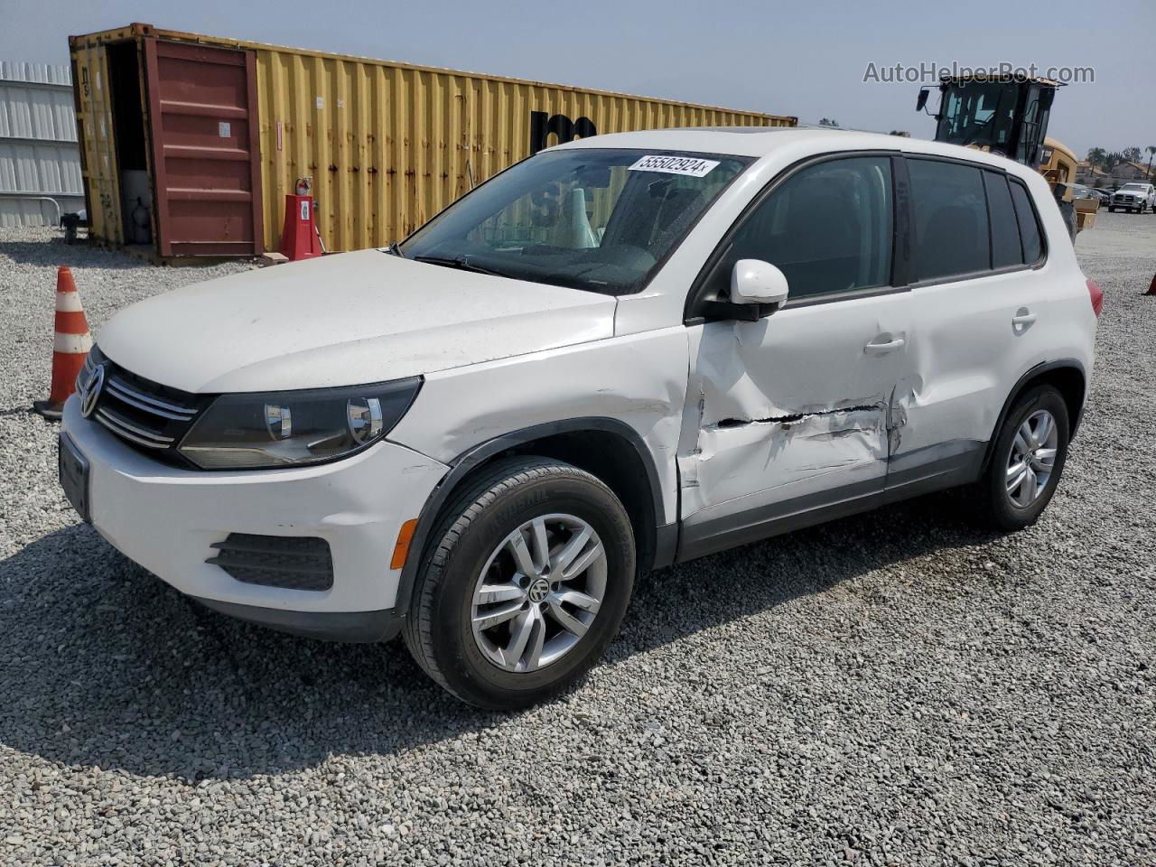 2013 Volkswagen Tiguan S White vin: WVGAV7AX2DW529538