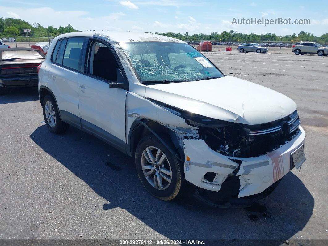 2013 Volkswagen Tiguan S White vin: WVGAV7AX2DW541561