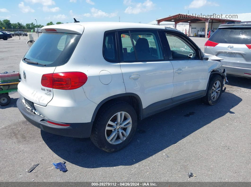 2013 Volkswagen Tiguan S White vin: WVGAV7AX2DW541561