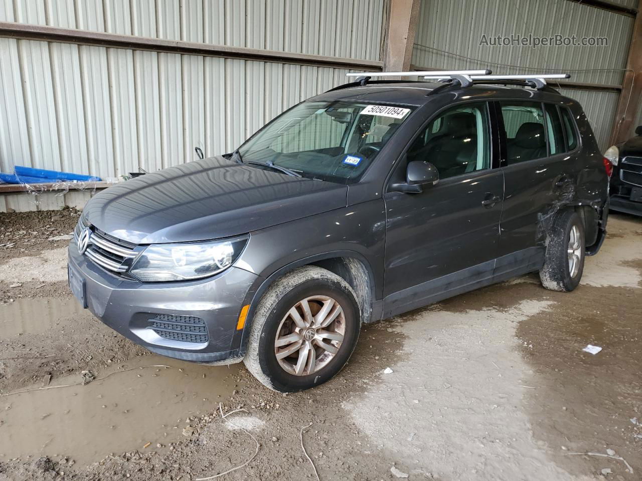 2016 Volkswagen Tiguan S Gray vin: WVGAV7AX2GW532685