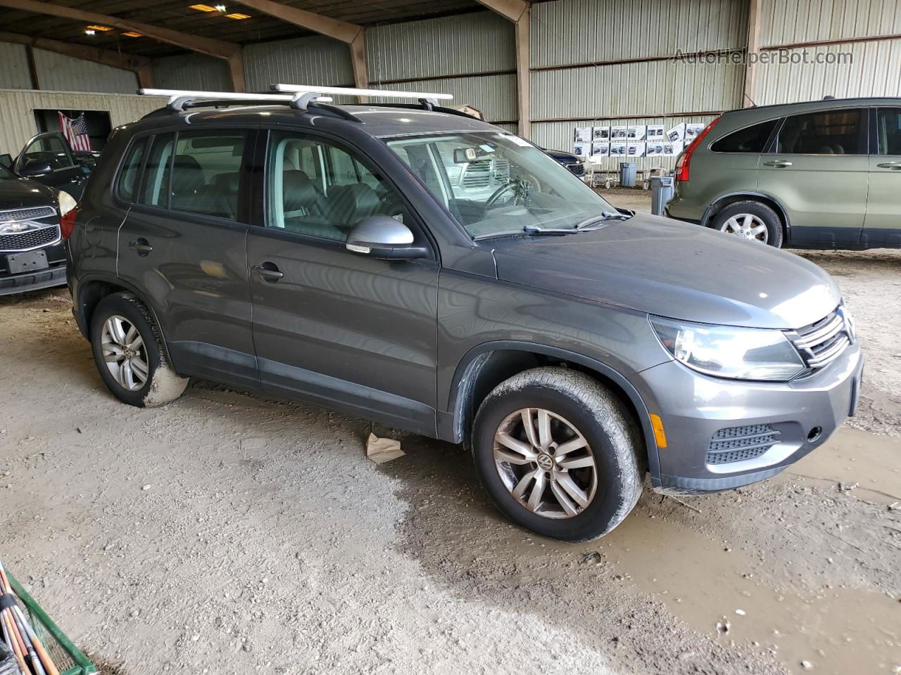 2016 Volkswagen Tiguan S Gray vin: WVGAV7AX2GW532685