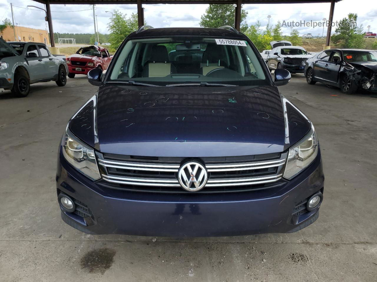 2016 Volkswagen Tiguan S Blue vin: WVGAV7AX2GW544996