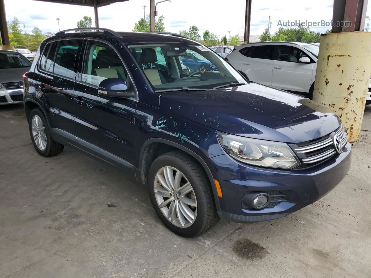 2016 Volkswagen Tiguan S Blue vin: WVGAV7AX2GW544996