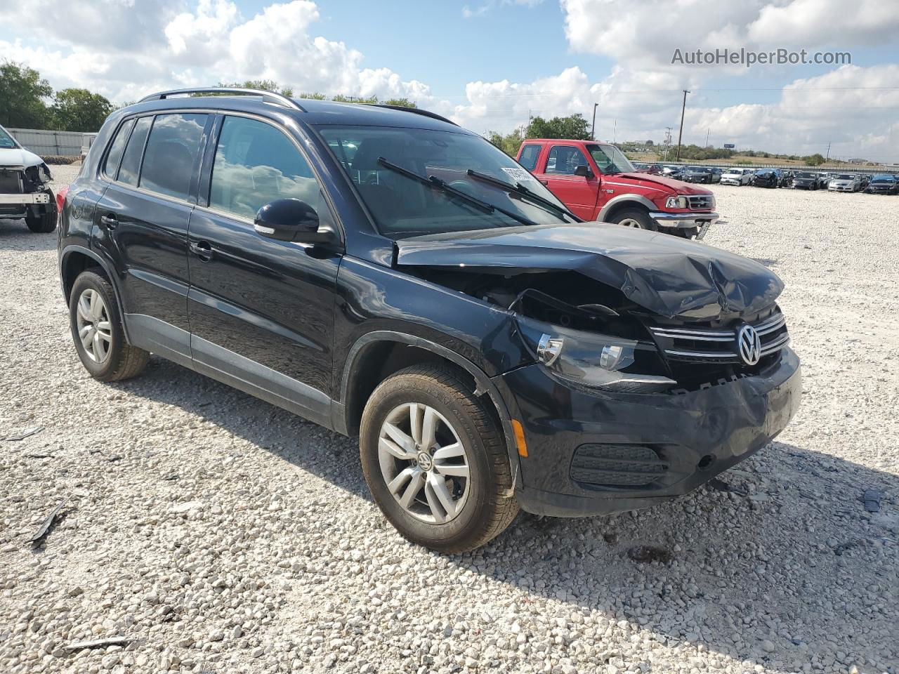 2016 Volkswagen Tiguan S Black vin: WVGAV7AX2GW600645