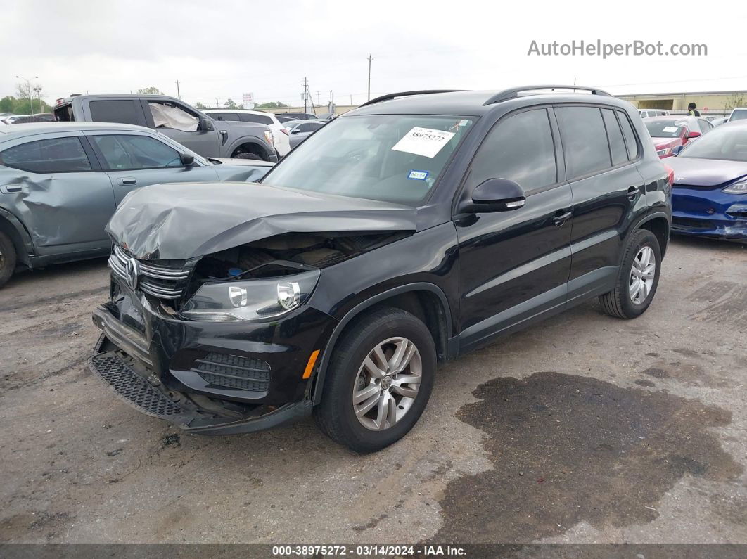 2016 Volkswagen Tiguan S Black vin: WVGAV7AX2GW602492