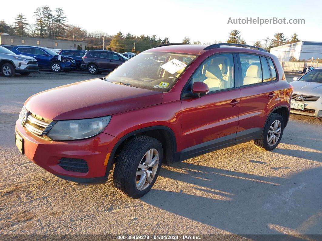 2016 Volkswagen Tiguan S Красный vin: WVGAV7AX3GW061193