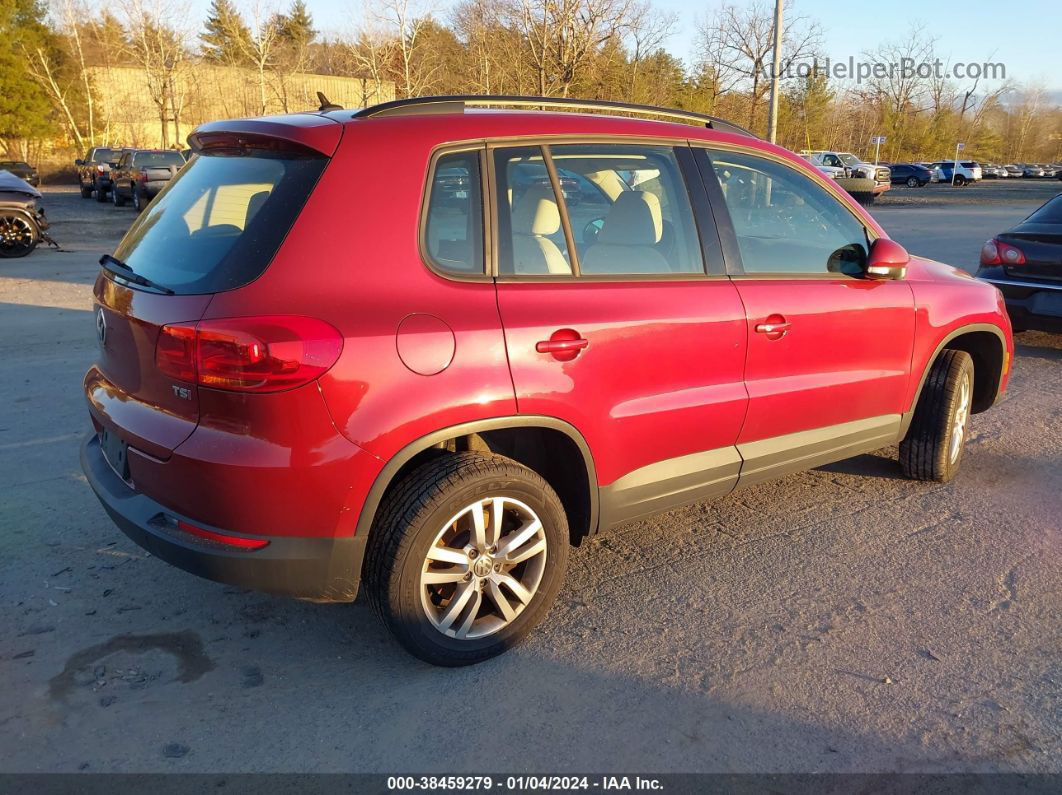 2016 Volkswagen Tiguan S Красный vin: WVGAV7AX3GW061193