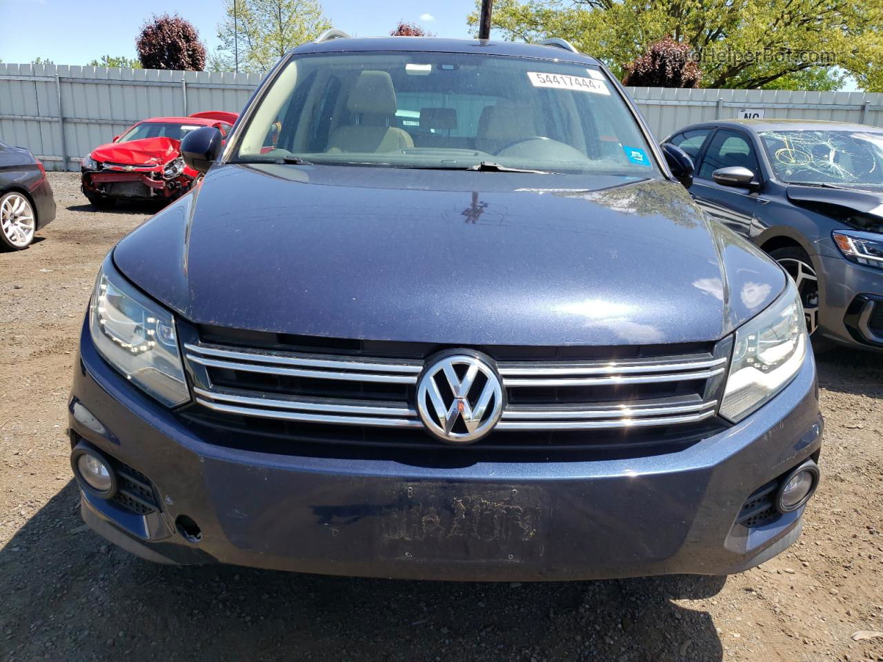 2016 Volkswagen Tiguan S Blue vin: WVGAV7AX3GW583838