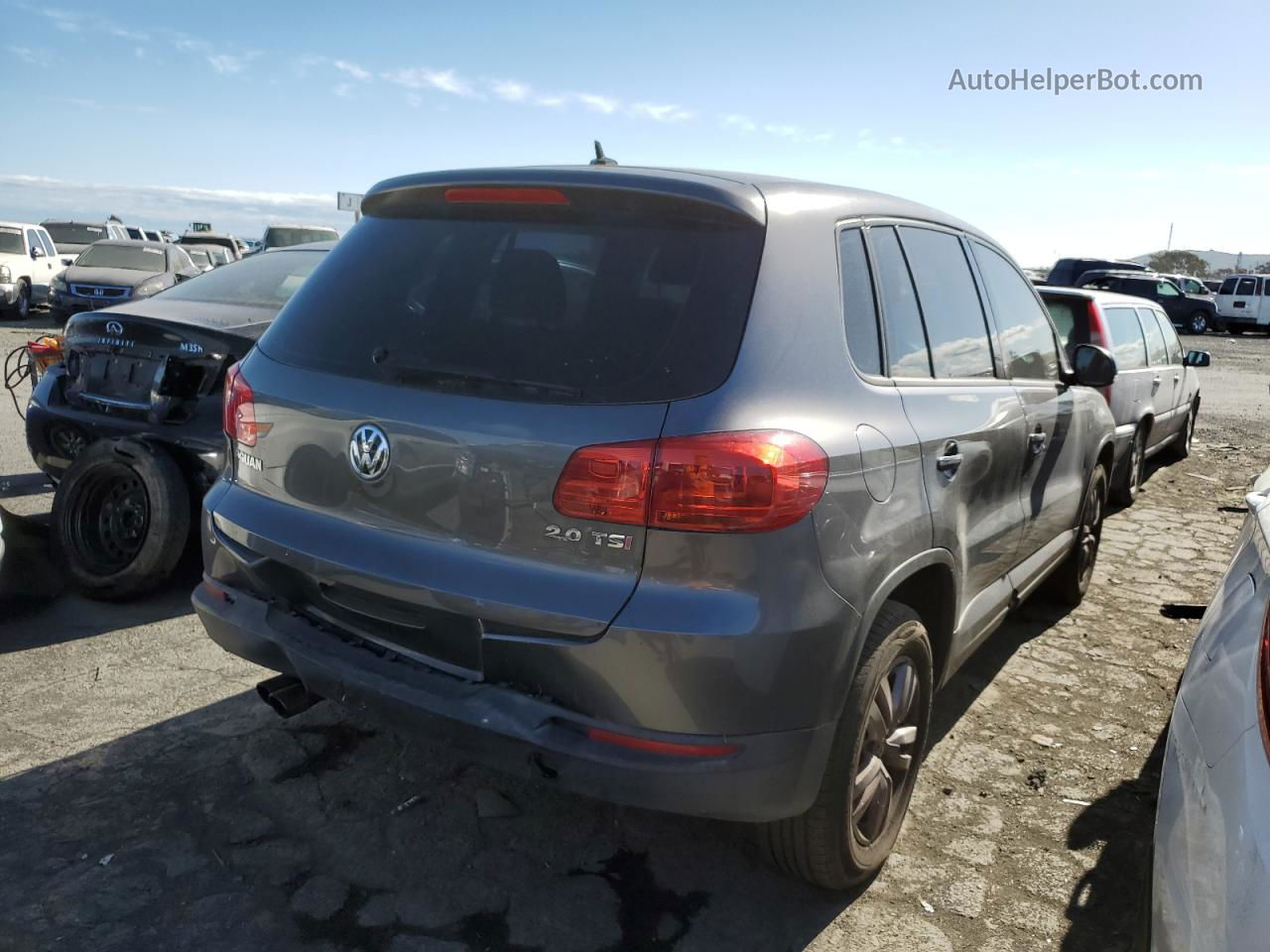 2013 Volkswagen Tiguan S Gray vin: WVGAV7AX4DW021247