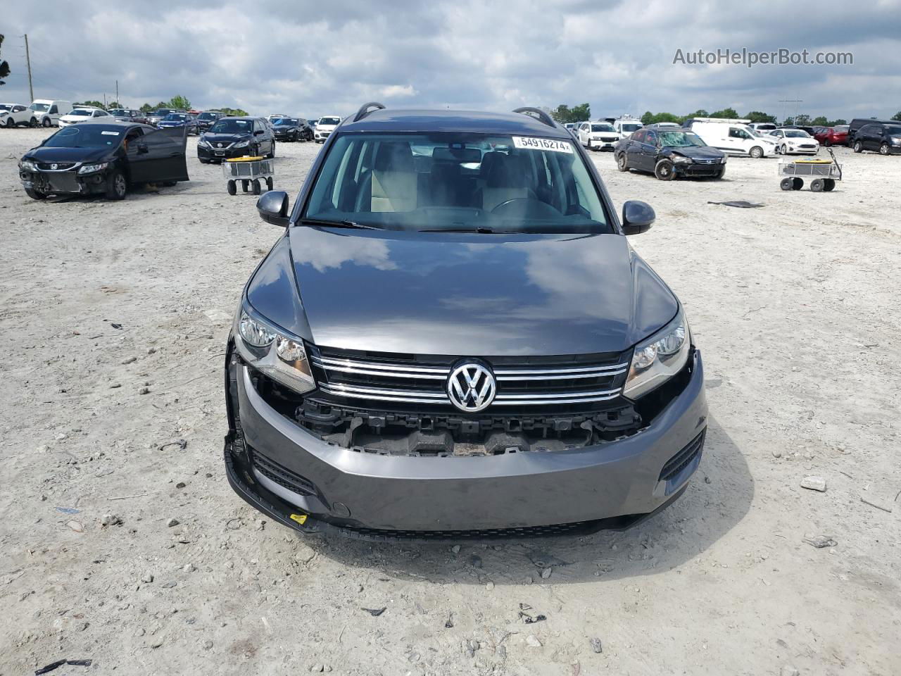 2016 Volkswagen Tiguan S Gray vin: WVGAV7AX4GW574596