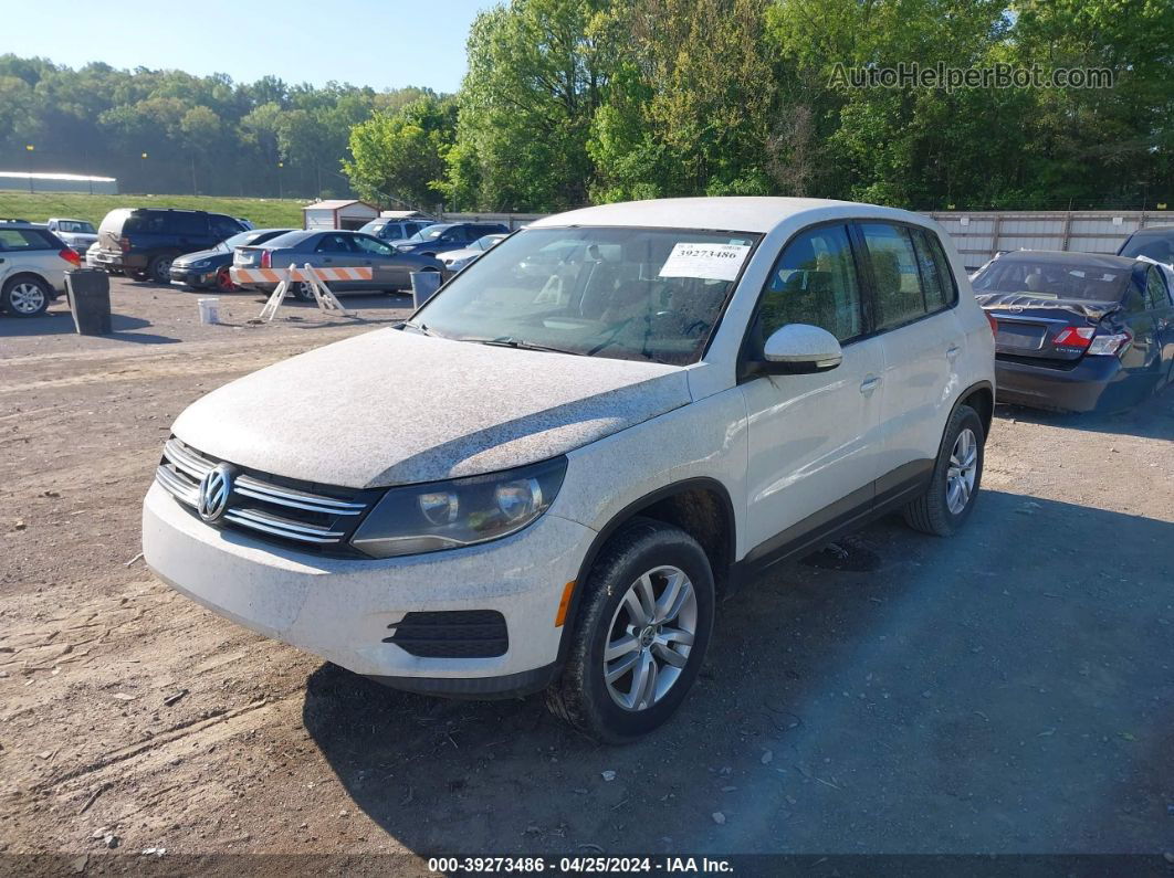 2013 Volkswagen Tiguan S White vin: WVGAV7AX5DW539383