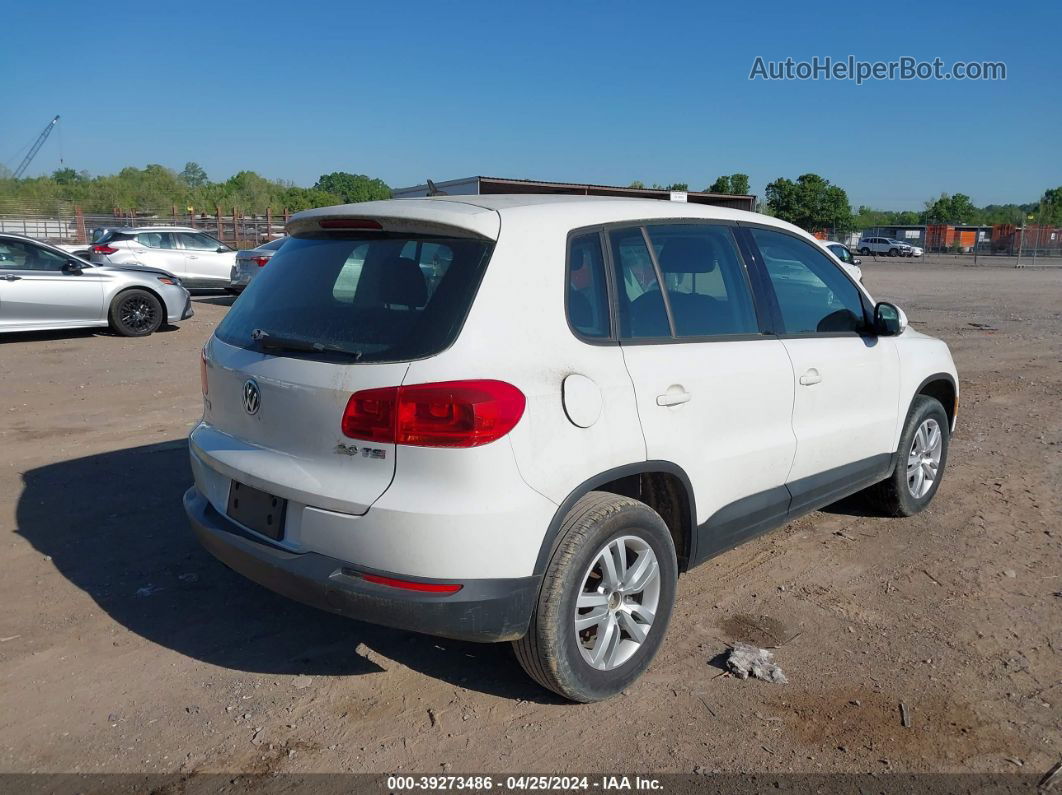 2013 Volkswagen Tiguan S White vin: WVGAV7AX5DW539383