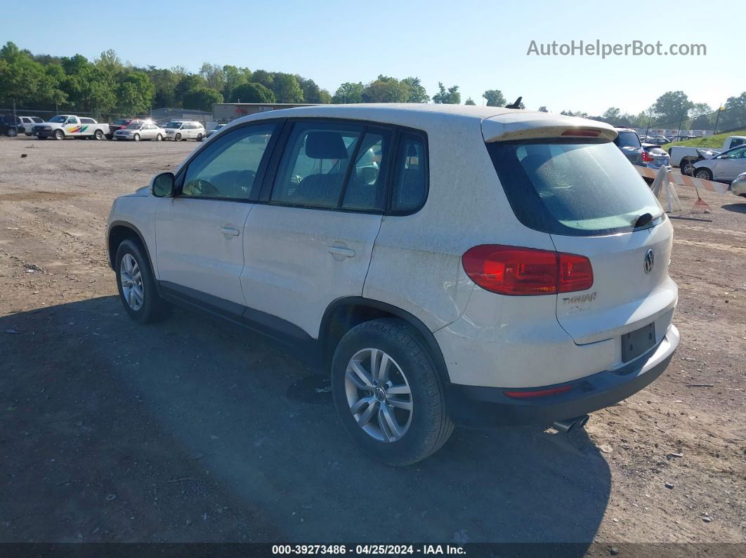 2013 Volkswagen Tiguan S White vin: WVGAV7AX5DW539383