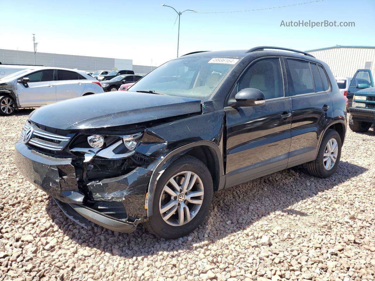 2016 Volkswagen Tiguan S Black vin: WVGAV7AX5GW542742