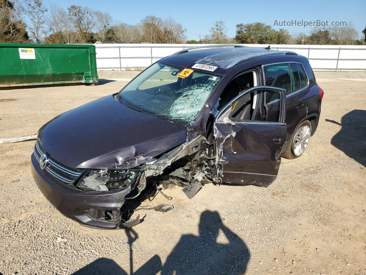 2016 Volkswagen Tiguan S Purple vin: WVGAV7AX5GW561369