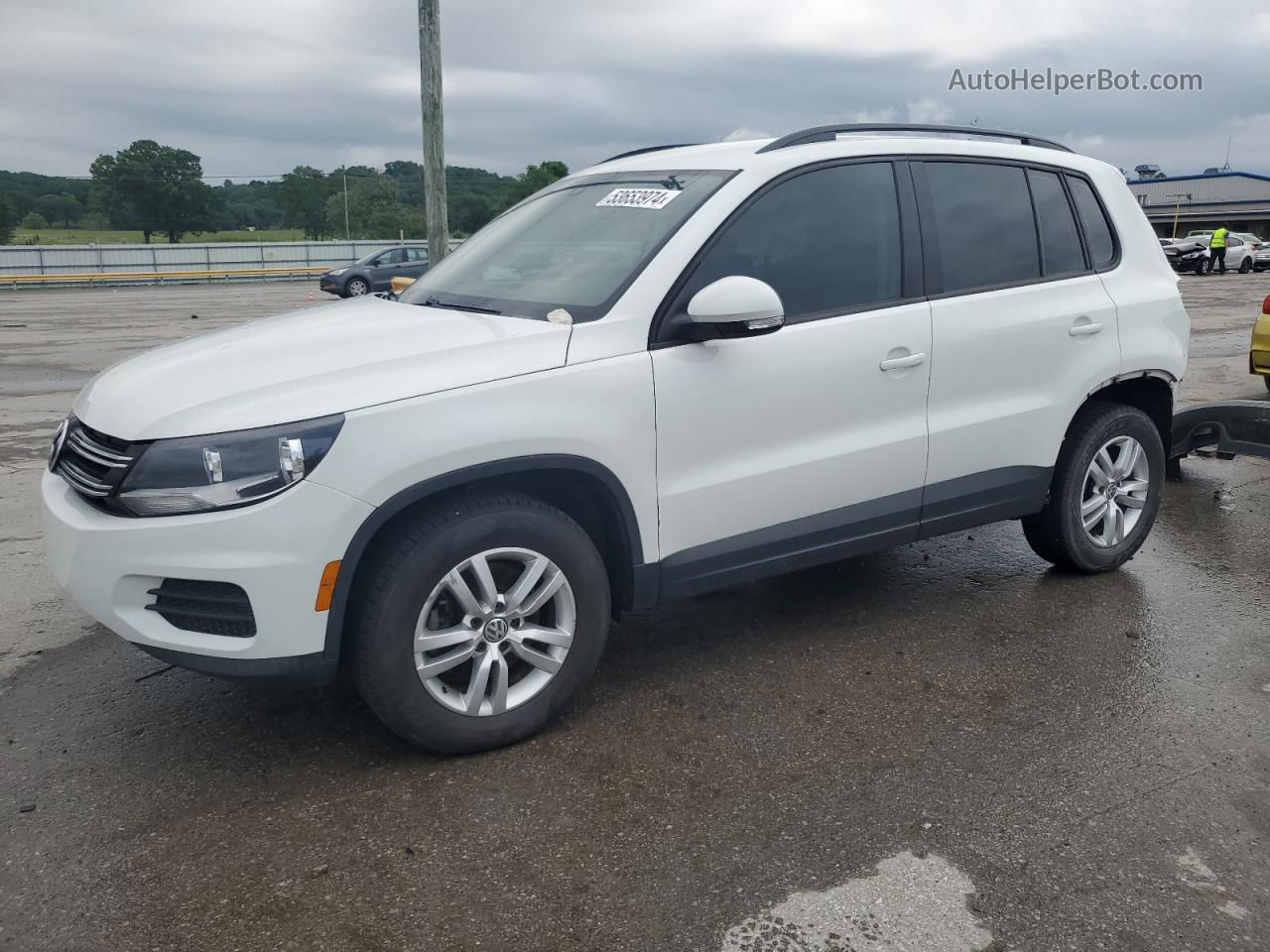 2016 Volkswagen Tiguan S White vin: WVGAV7AX5GW597790