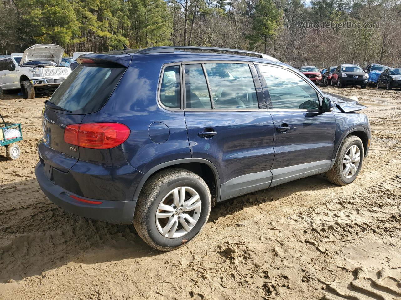 2016 Volkswagen Tiguan S Blue vin: WVGAV7AX5GW600509