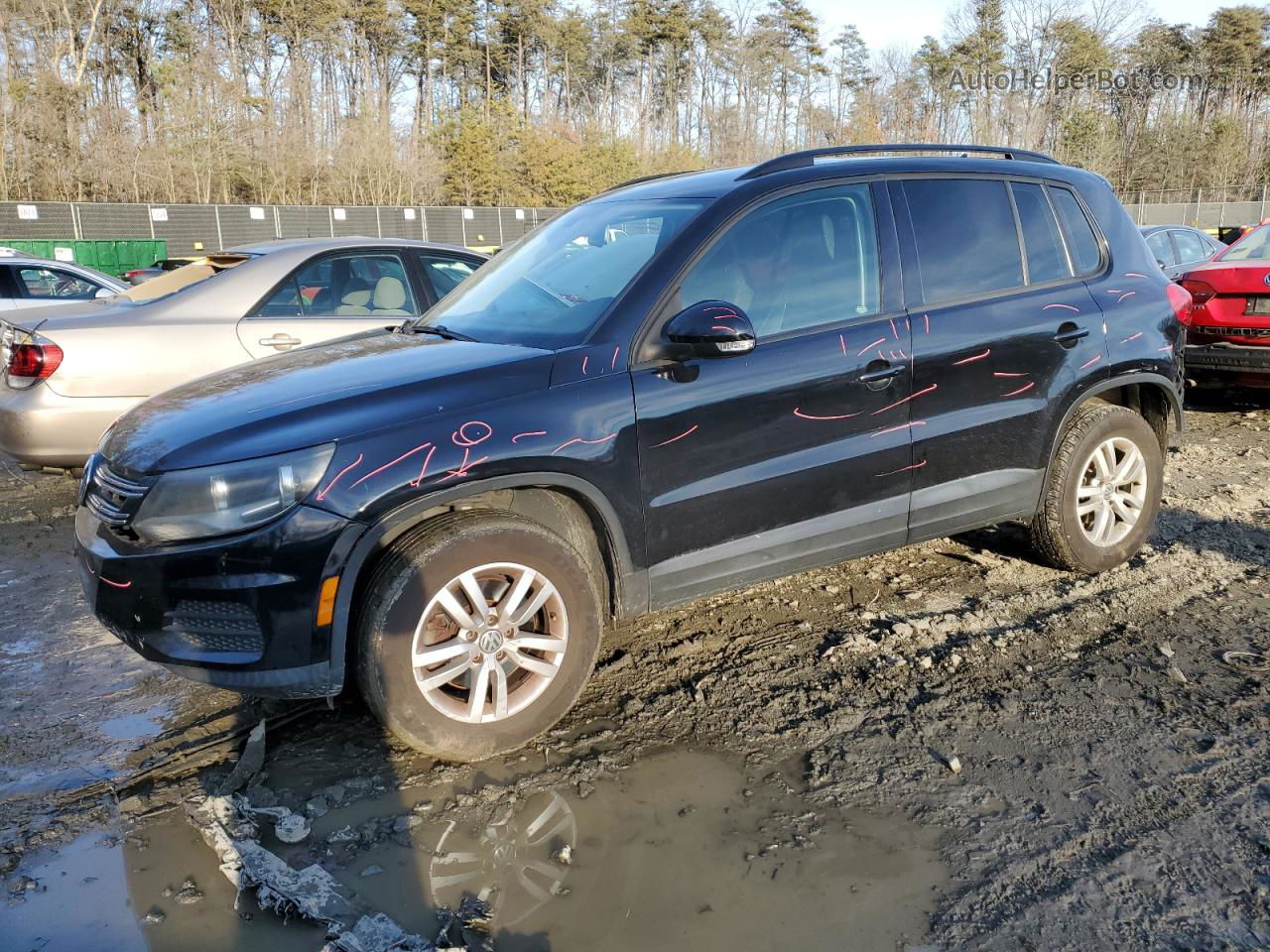 2017 Volkswagen Tiguan S Black vin: WVGAV7AX5HK024705