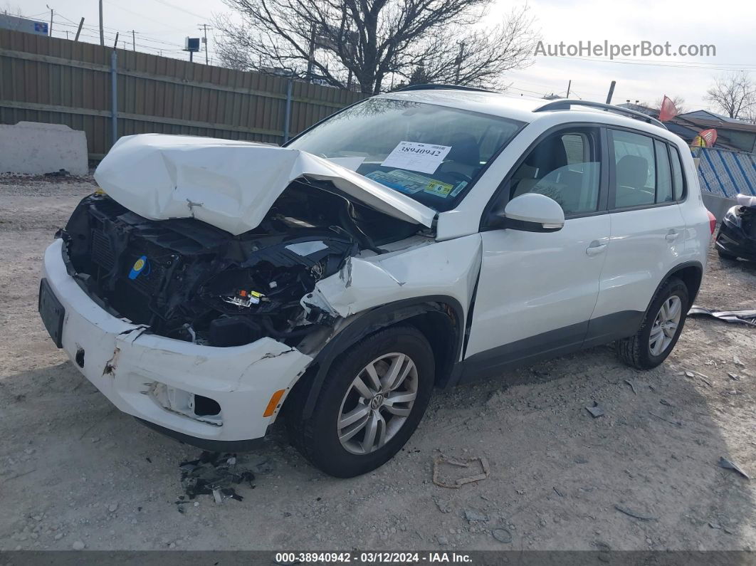 2016 Volkswagen Tiguan S White vin: WVGAV7AX6GW597863