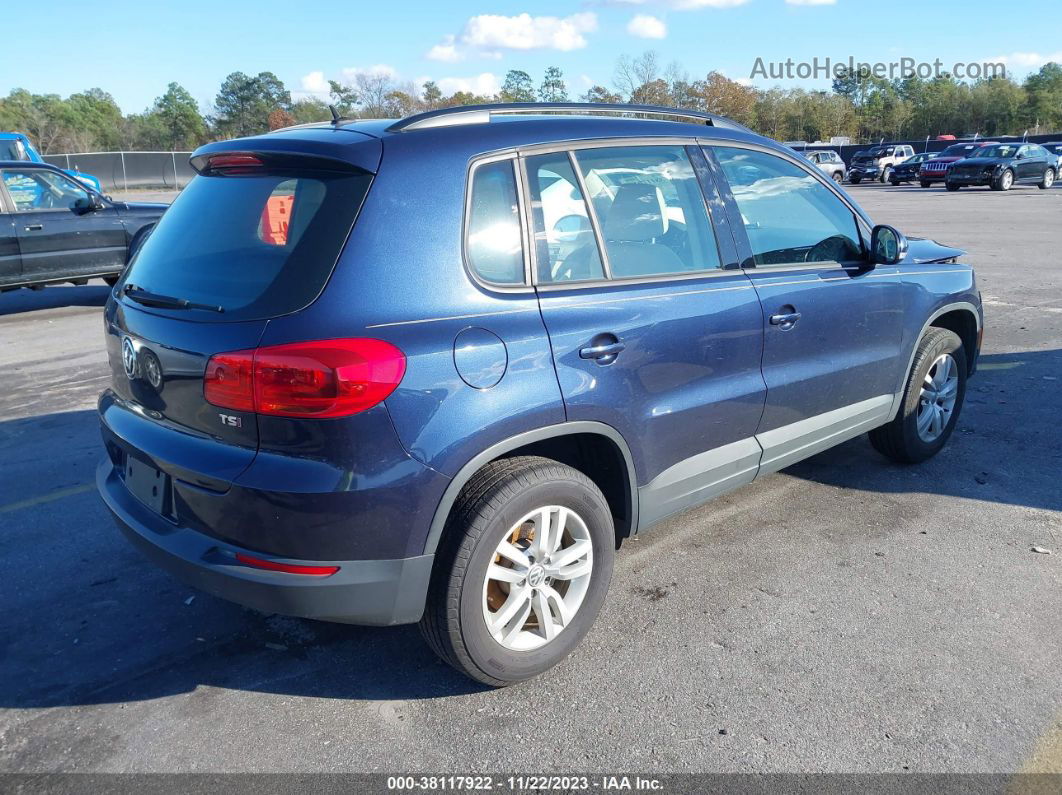 2016 Volkswagen Tiguan S Dark Blue vin: WVGAV7AX6GW602060