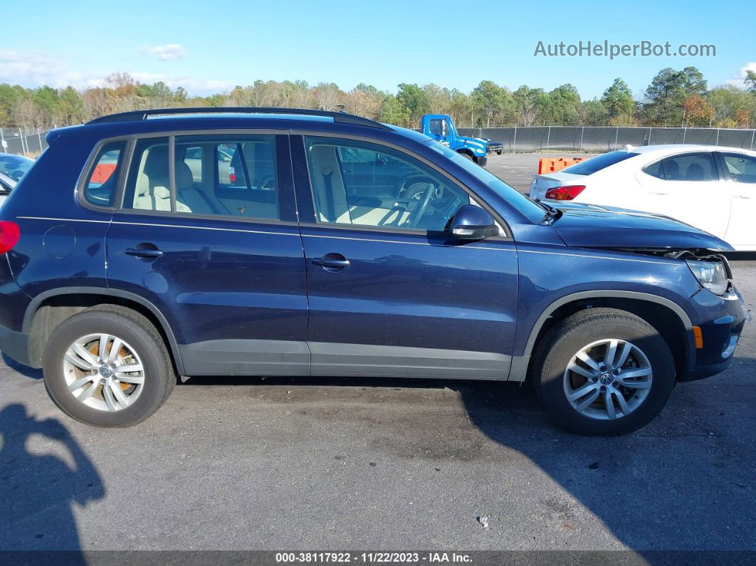 2016 Volkswagen Tiguan S Dark Blue vin: WVGAV7AX6GW602060