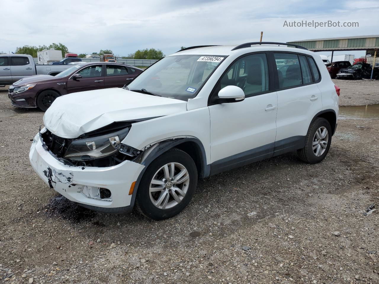 2016 Volkswagen Tiguan S White vin: WVGAV7AX7GW590579