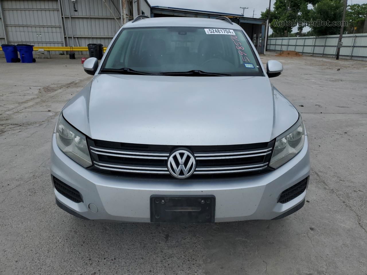 2016 Volkswagen Tiguan S Silver vin: WVGAV7AX7GW598570