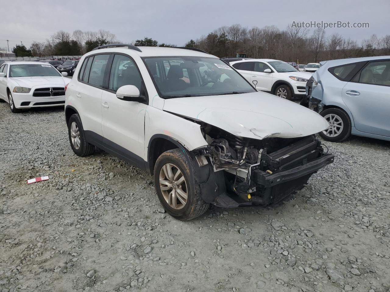 2016 Volkswagen Tiguan S White vin: WVGAV7AX7GW601418