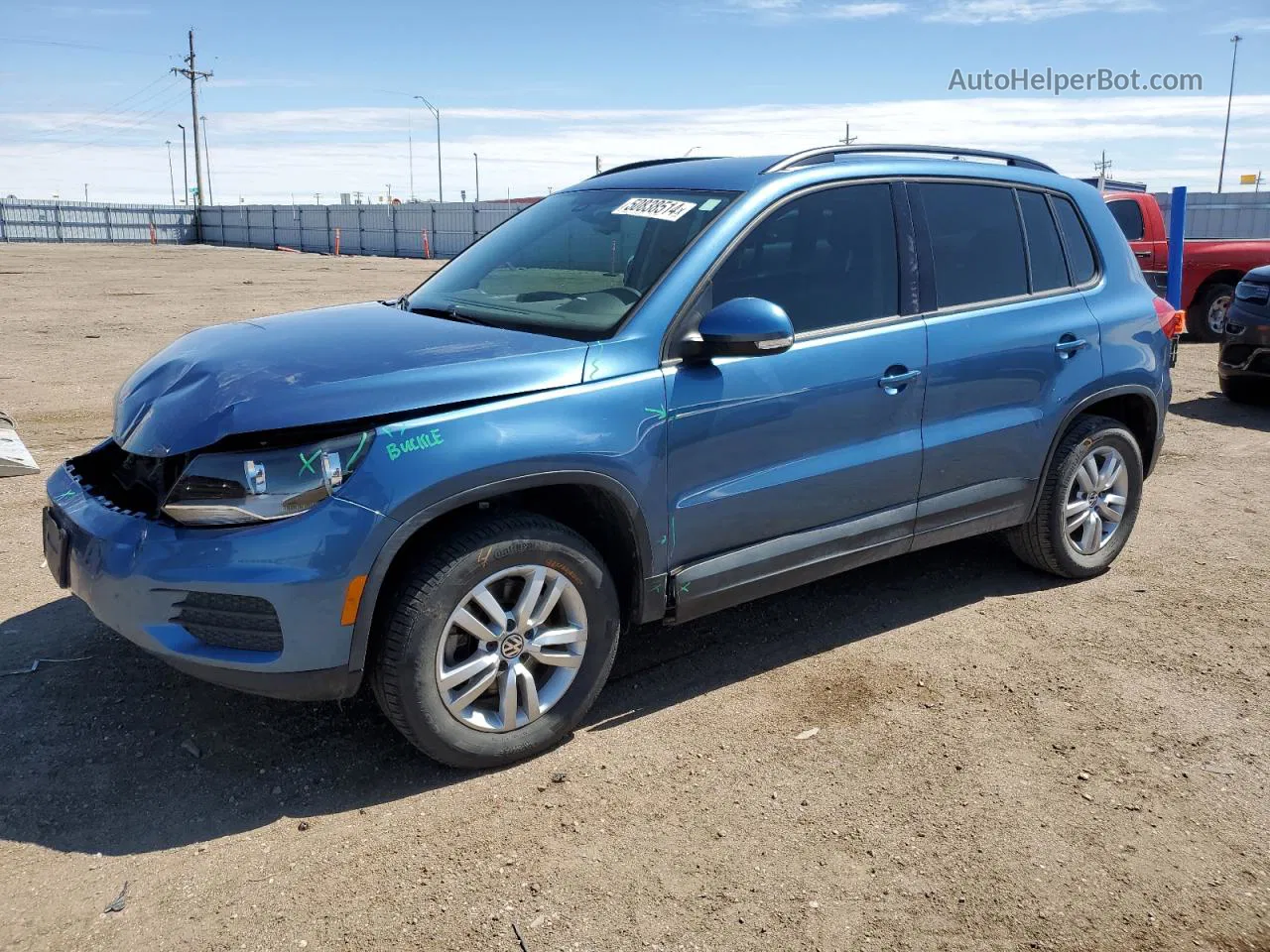 2017 Volkswagen Tiguan S Blue vin: WVGAV7AX7HW501336