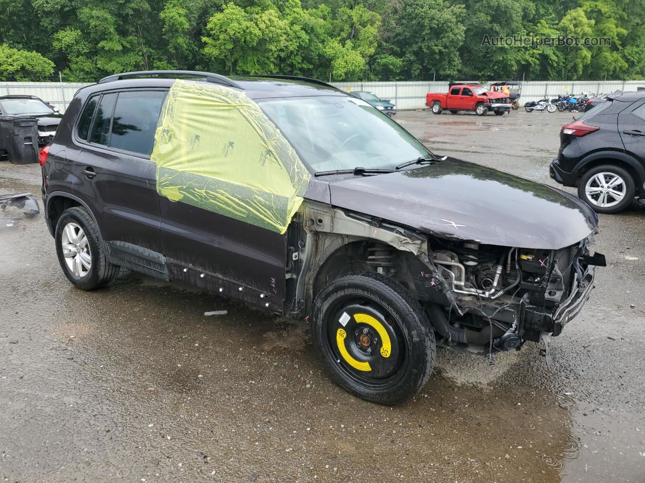 2016 Volkswagen Tiguan S Угольный vin: WVGAV7AX8GW537325