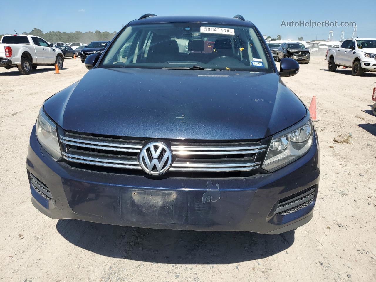 2016 Volkswagen Tiguan S Blue vin: WVGAV7AX8GW559969