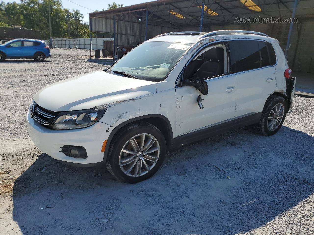 2016 Volkswagen Tiguan S White vin: WVGAV7AX8GW579798