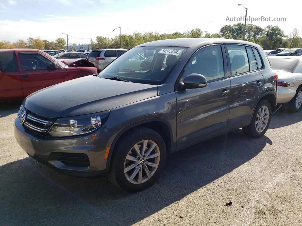 2017 Volkswagen Tiguan S Gray vin: WVGAV7AX8HK047542