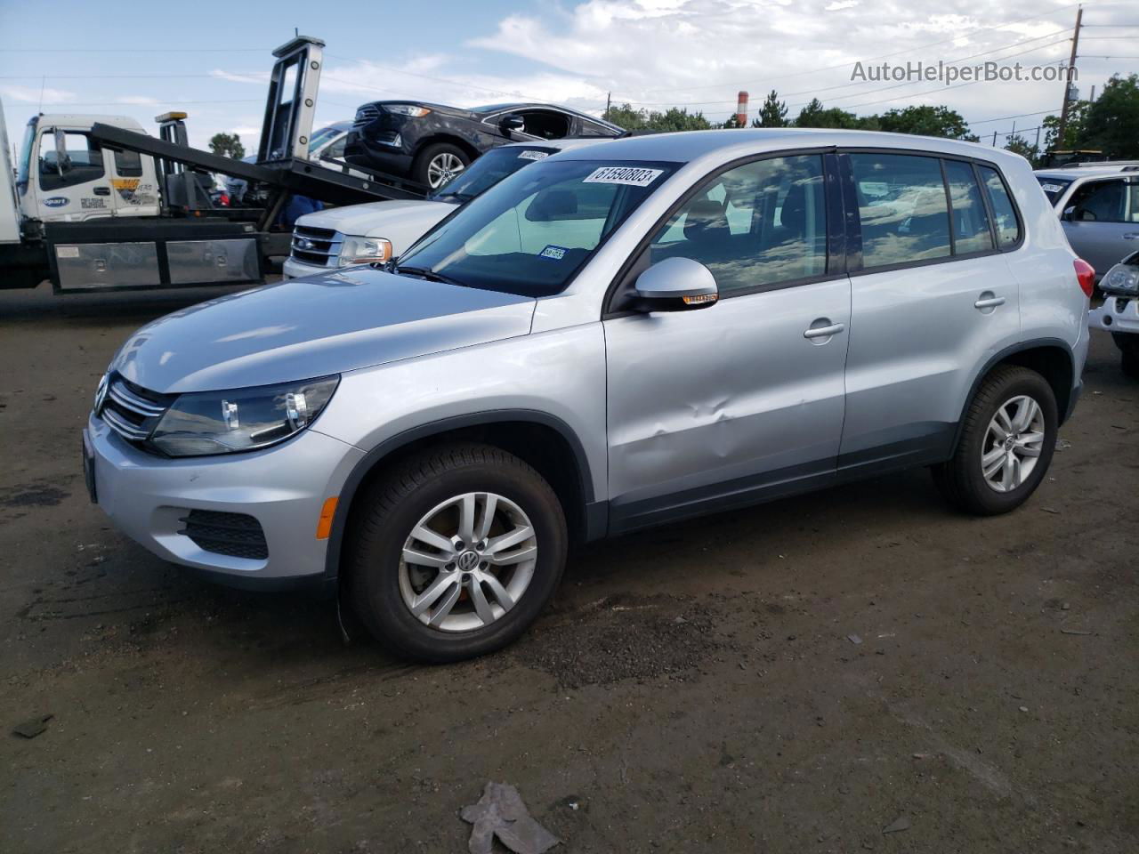 2013 Volkswagen Tiguan S Silver vin: WVGAV7AX9DW542299