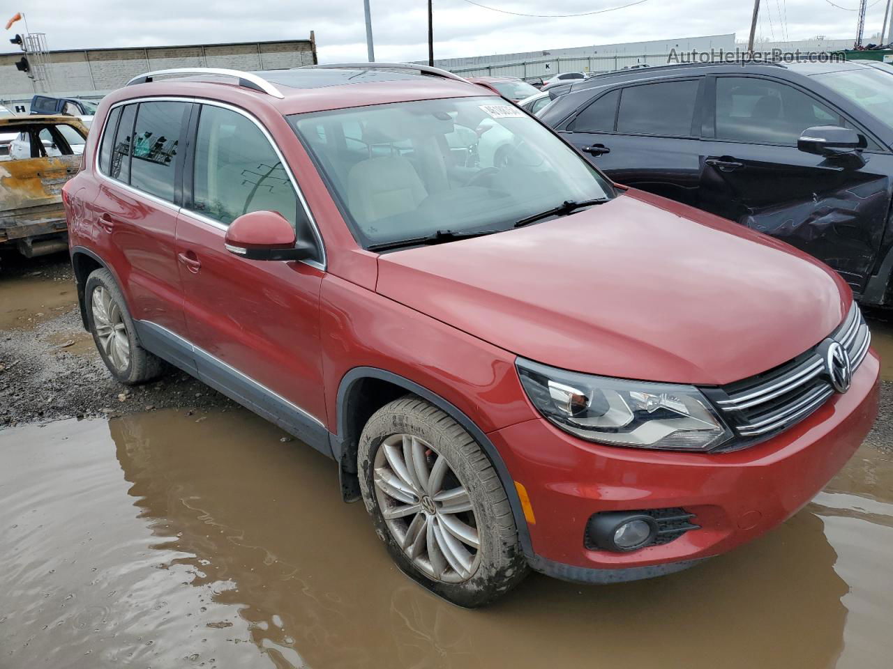 2016 Volkswagen Tiguan S Red vin: WVGAV7AX9GW068181