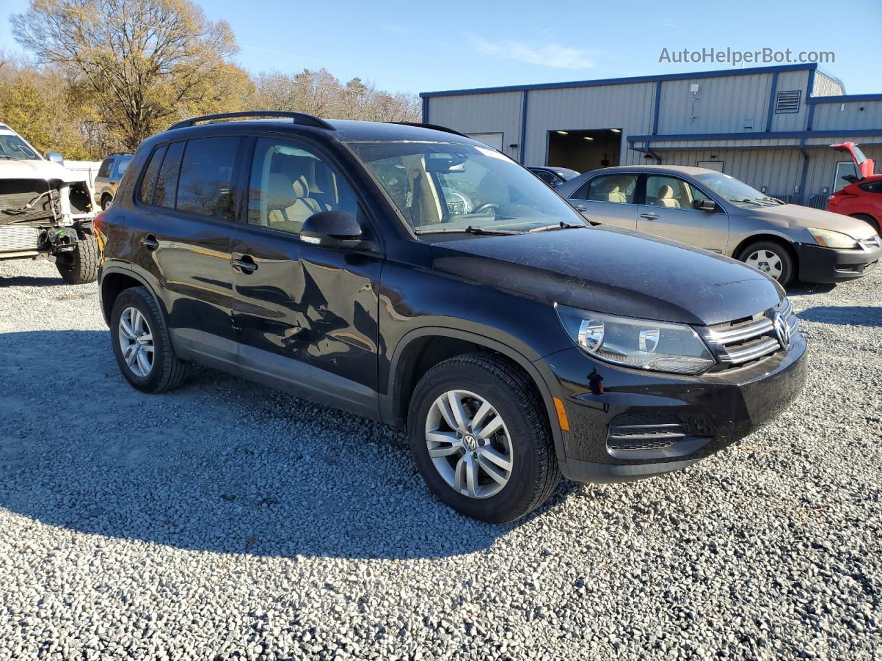 2016 Volkswagen Tiguan S Черный vin: WVGAV7AX9GW577901