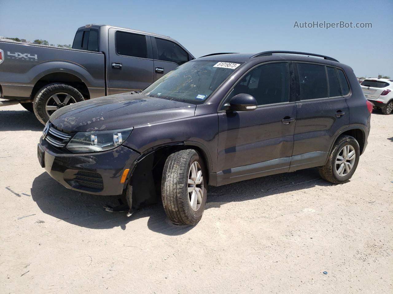 2016 Volkswagen Tiguan S Gray vin: WVGAV7AX9GW608564