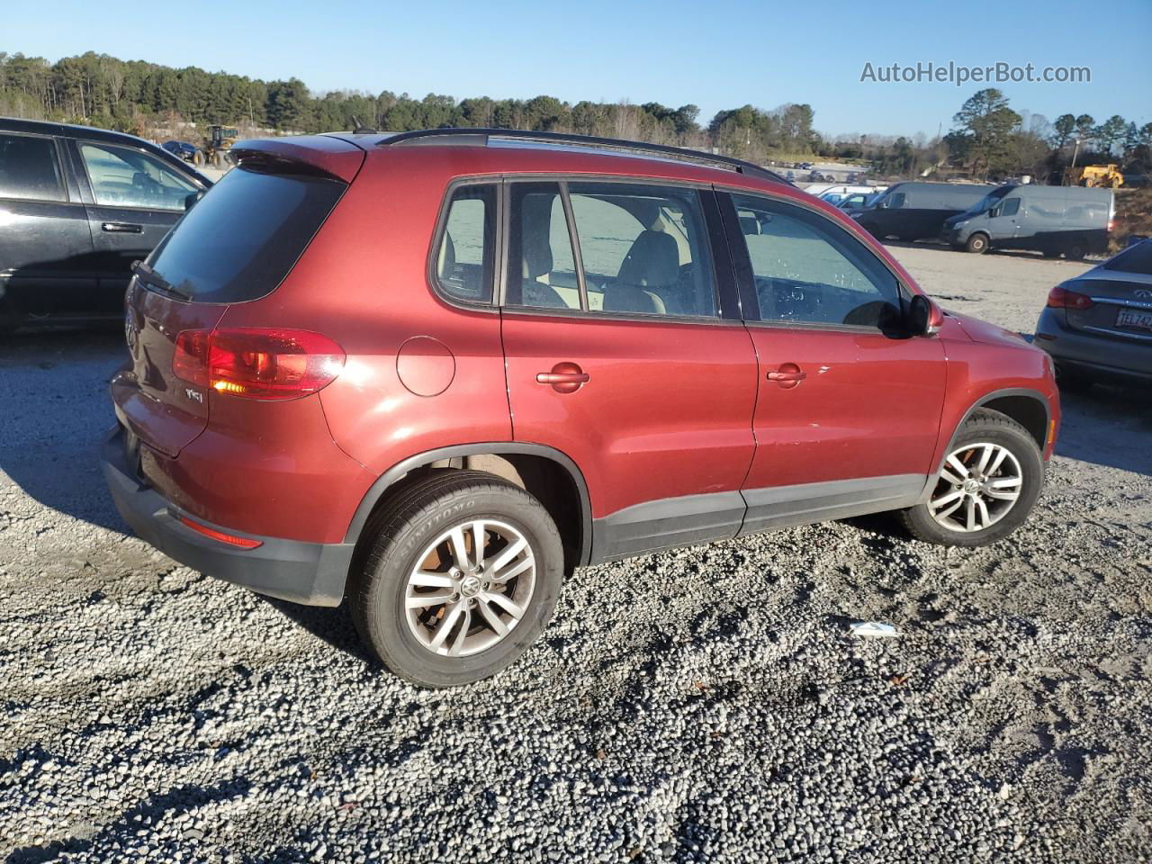 2016 Volkswagen Tiguan S Red vin: WVGAV7AXXGW060929