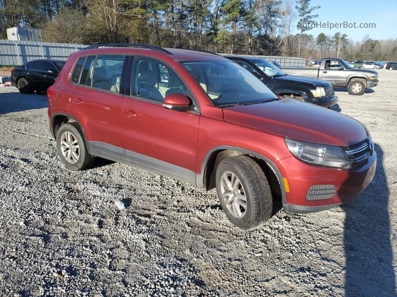 2016 Volkswagen Tiguan S Red vin: WVGAV7AXXGW060929