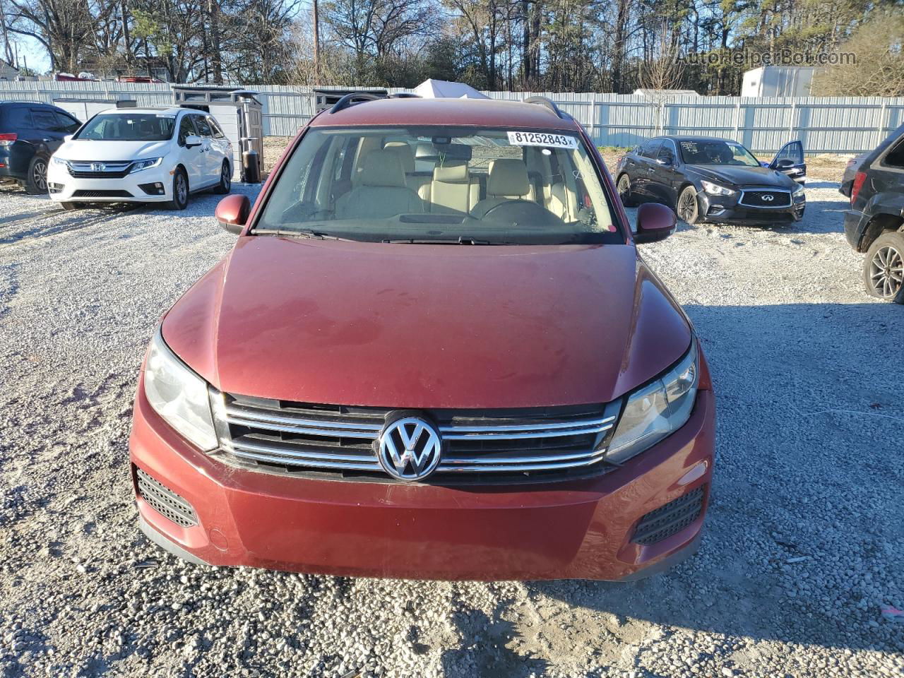 2016 Volkswagen Tiguan S Red vin: WVGAV7AXXGW060929