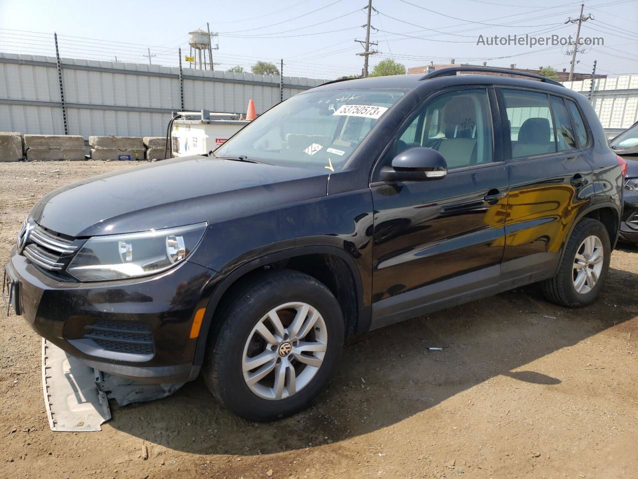 2016 Volkswagen Tiguan S Черный vin: WVGAV7AXXGW526262