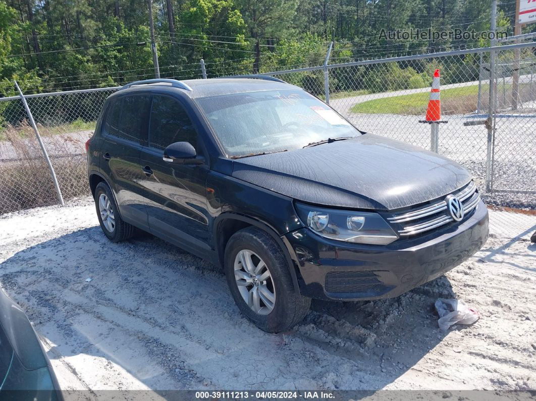 2016 Volkswagen Tiguan S Black vin: WVGAV7AXXGW557141