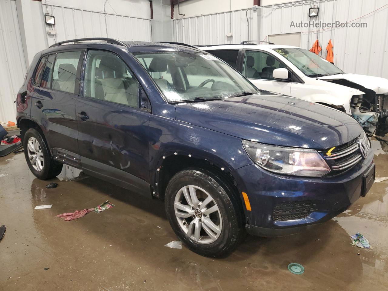 2016 Volkswagen Tiguan S Blue vin: WVGAV7AXXGW563716