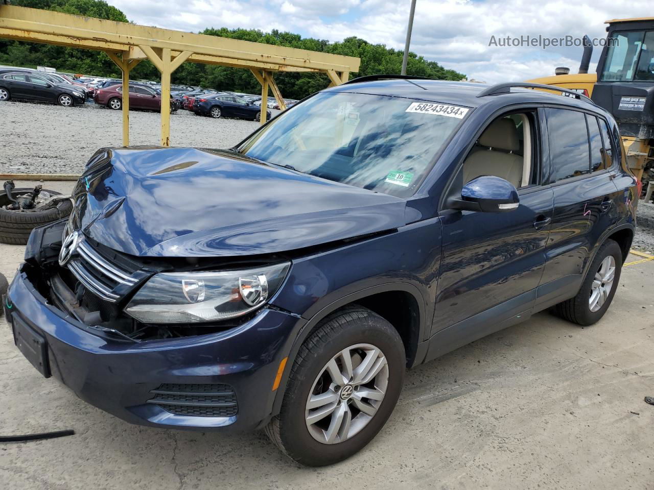 2016 Volkswagen Tiguan S Blue vin: WVGAV7AXXGW574571