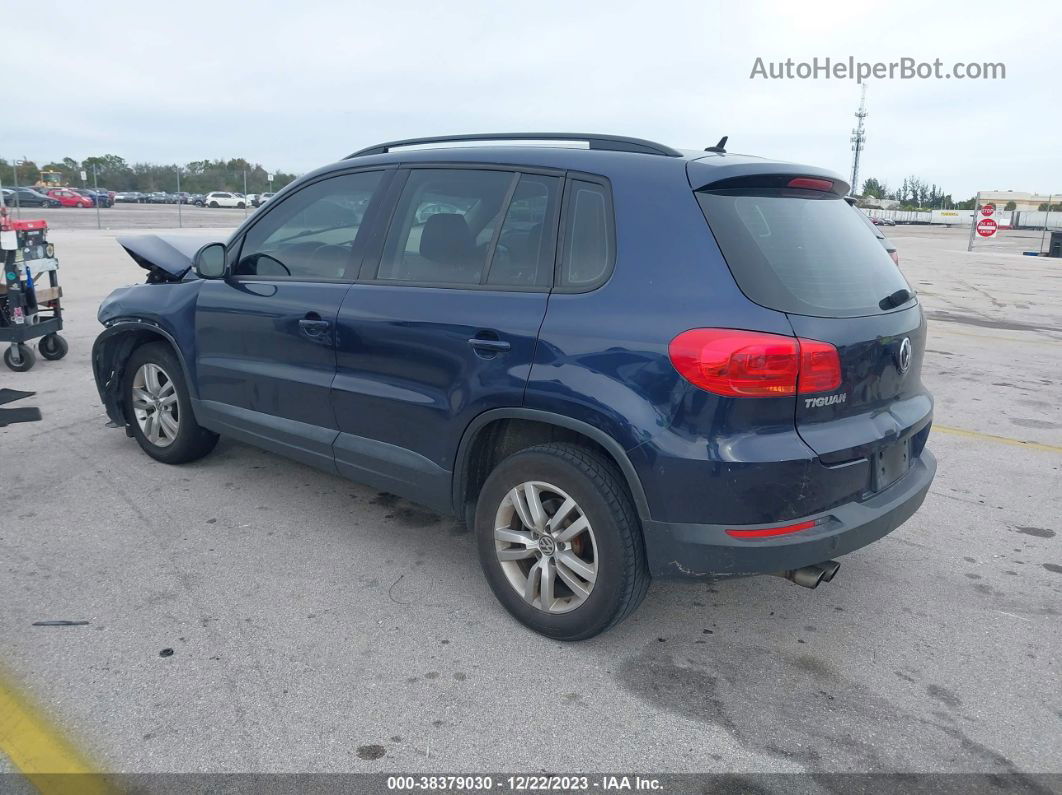 2016 Volkswagen Tiguan S Dark Blue vin: WVGAV7AXXGW589958