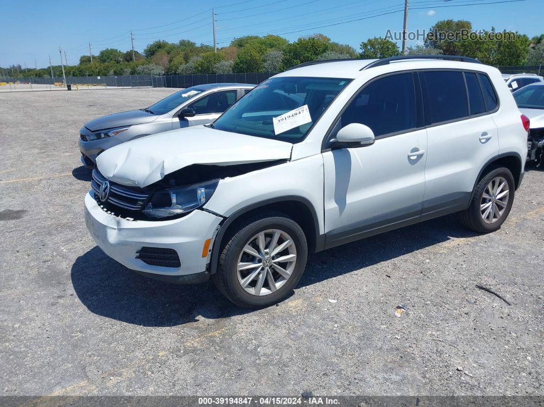 2017 Volkswagen Tiguan 2.0t/2.0t S White vin: WVGAV7AXXHK043945