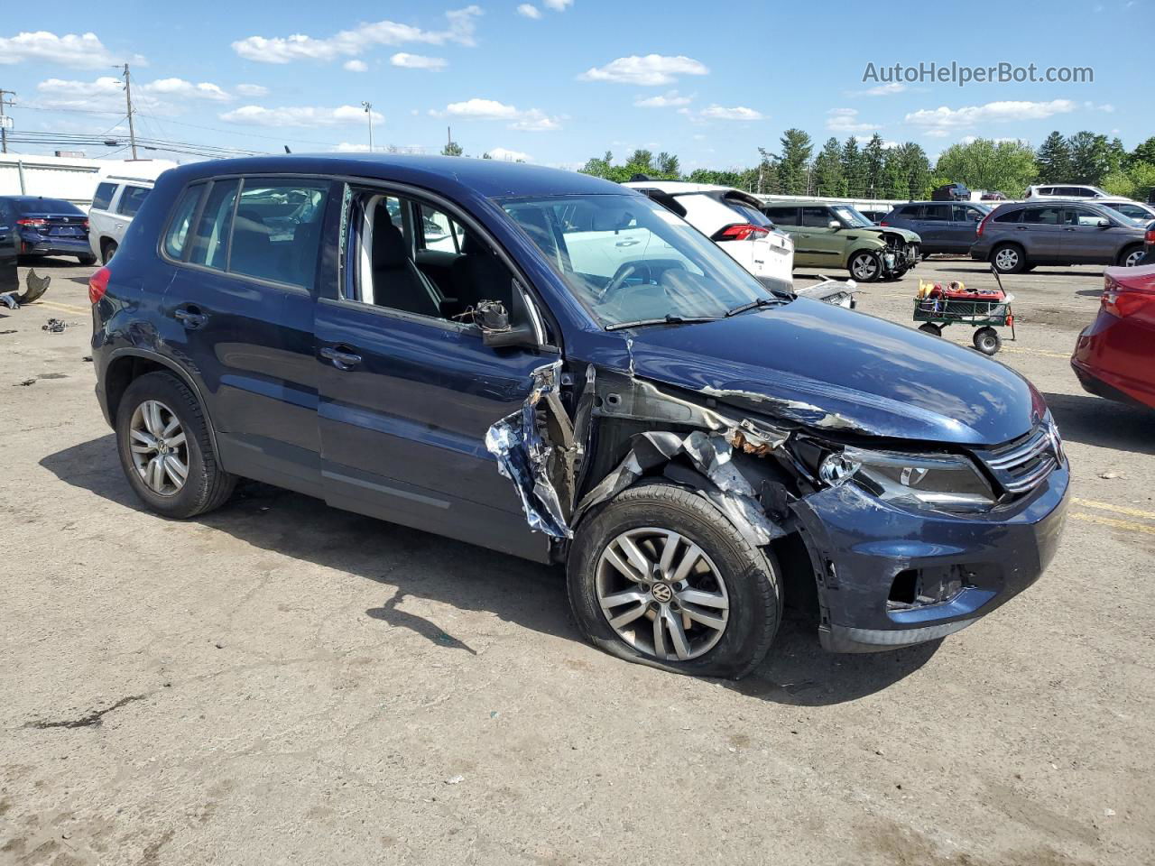 2013 Volkswagen Tiguan S Синий vin: WVGBV3AX0DW067672